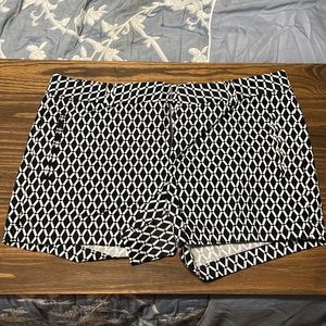 Black and white shorts